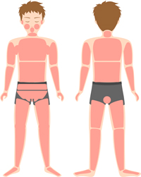 脱毛部位の図　-全身(顔・VIO含む)-